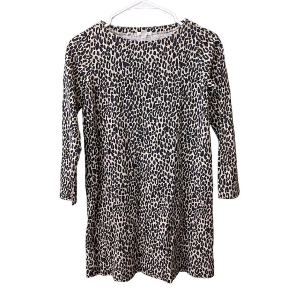 Crewcuts Animal Leopard Print Long Sleeve Swing Dress Girls L (10-11)